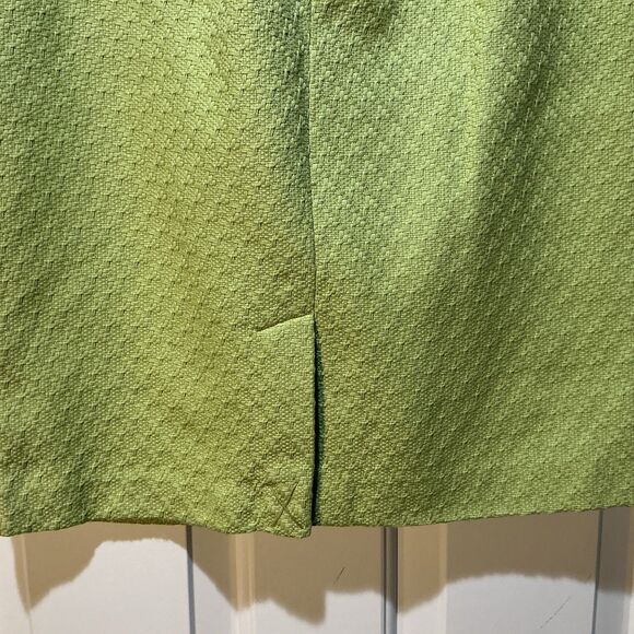 Donna Rae Textured Pencil Skirt Lime Green Lined Women’s Size 4 - Picture 6 of 8
